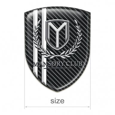 Mansory Silicone Badge Black carbon with White Stripes 