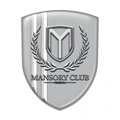 Mansory Silicone Badge grey with White Stripes Edition 