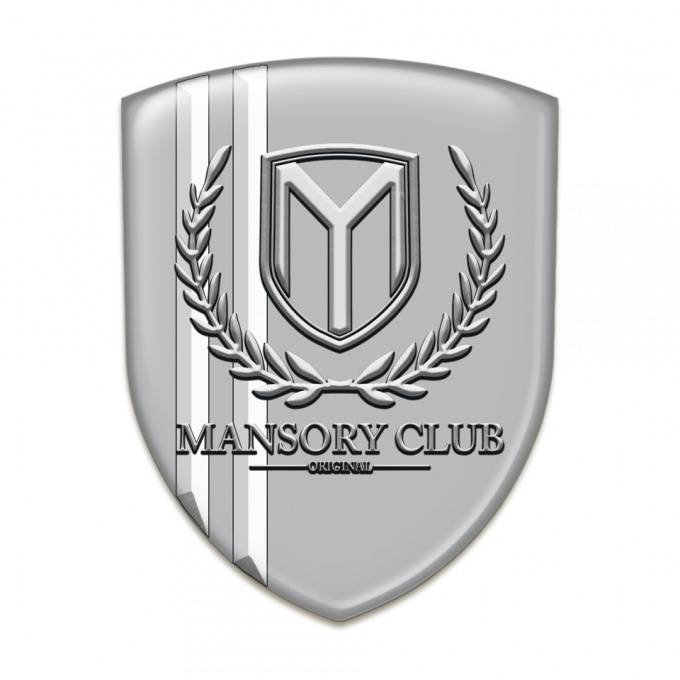 Mansory Silicone Badge grey with White Stripes Edition 