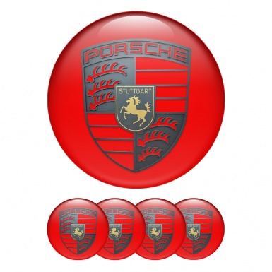 Porsche Wheel Emblems Exclusive Red Edition
