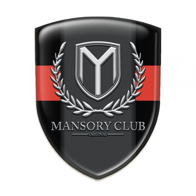 Mansory Self Adhesive Car logo Emblem Black with Red Band Variant