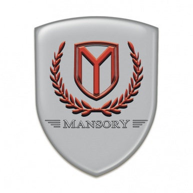 Mansory Car Interior Badge Grey Base Red Logo 