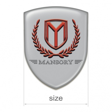 Mansory Car Interior Badge Grey Base Red Logo 