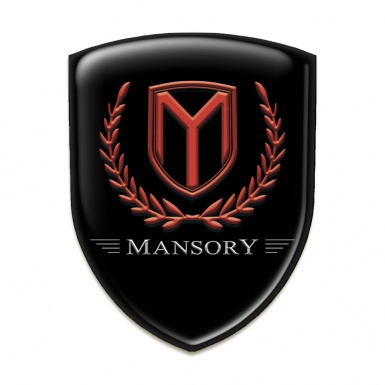 Mansory Auto Emblem Black Base Red Logo
