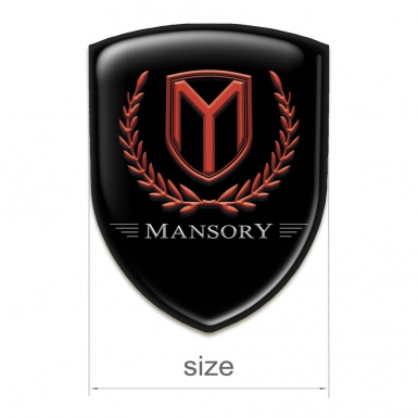 Mansory Auto Emblem Black Base Red Logo