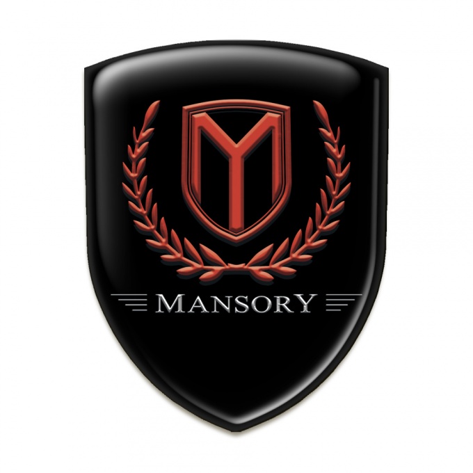 Mansory Auto Emblem Black Base Red Logo