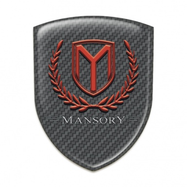 Mansory Silicone Emblem dark Grey Carbon Red Logo 