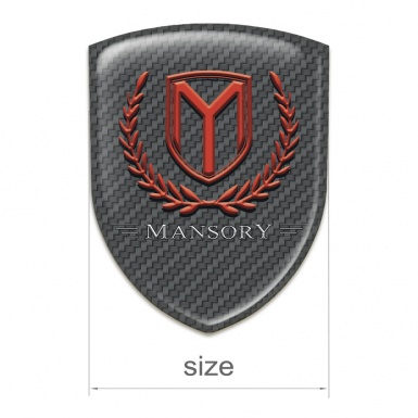 Mansory Silicone Emblem dark Grey Carbon Red Logo 