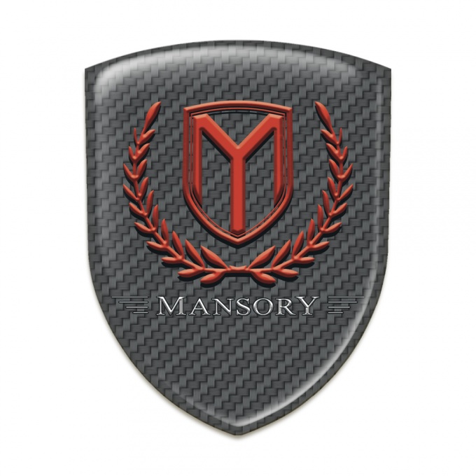 Mansory Silicone Emblem dark Grey Carbon Red Logo 