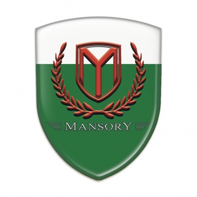 Mansory Car Interior Badge Green White base Red Logo 