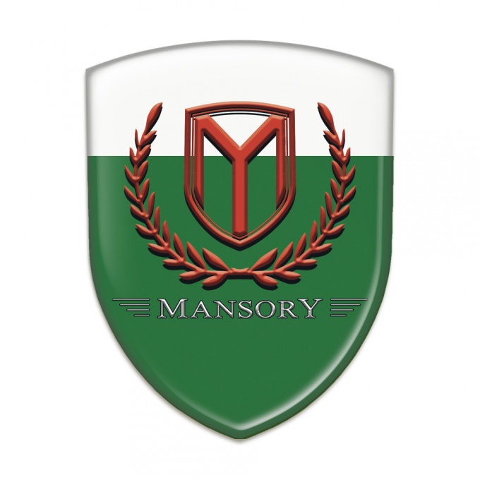 Mansory Car Interior Badge Green White base Red Logo 