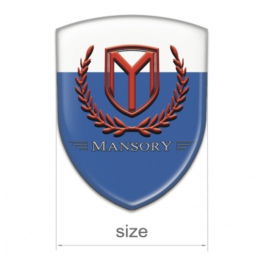 Mansory Silicone Badge Blue White Base Red Logo 