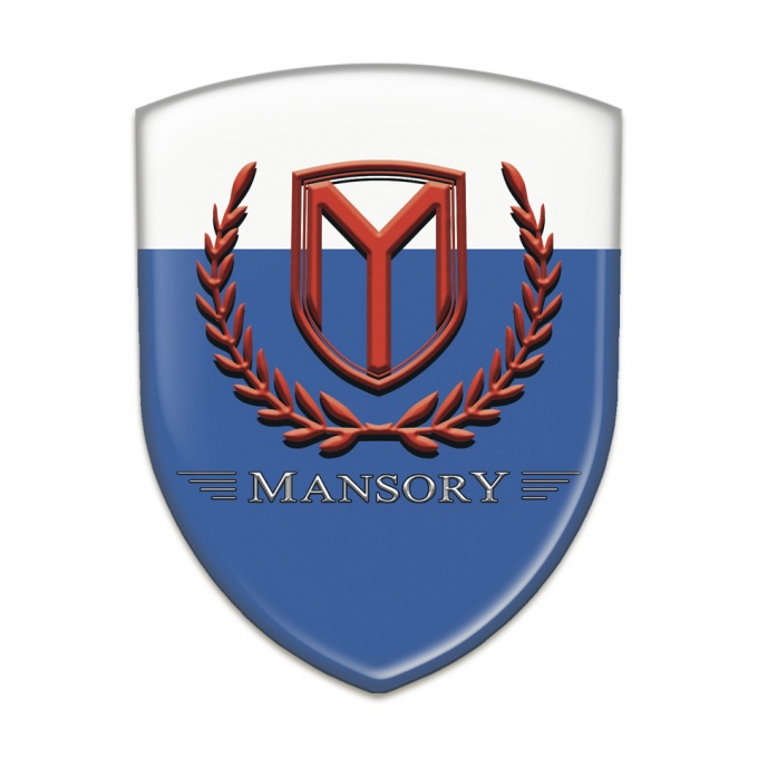 Mansory Silicone Badge Blue White Base Red Logo 