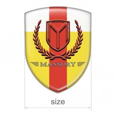 Mansory Silicone Emblem Yellow White with Red Band and Red Logo