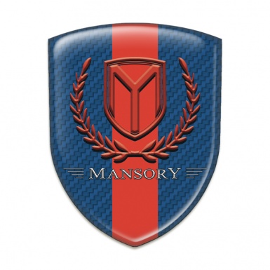 Mansory Emblem Exterior Blue Carbon with Red Band 