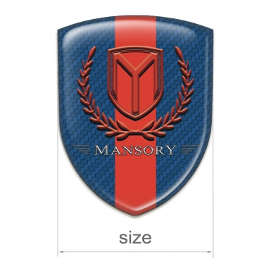 Mansory Emblem Exterior Blue Carbon with Red Band 