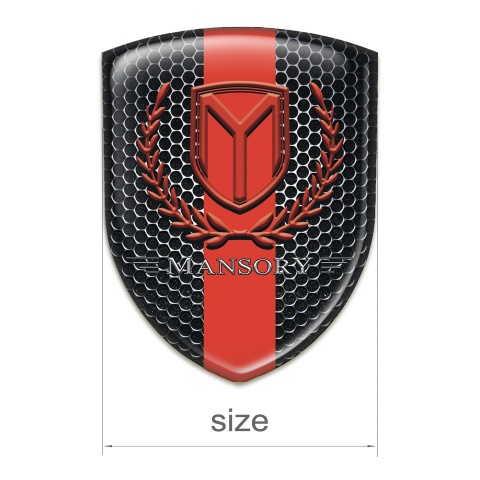 Mansory Silicone Badge Perforated Steel Red Band and Red Logo 