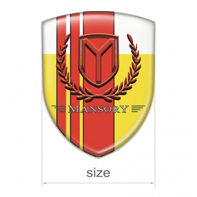 Mansory  Car Accessories Badge Yellow White with Red Tapes 