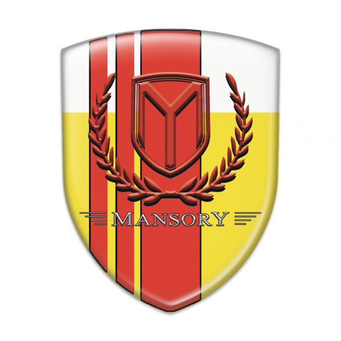 Mansory  Car Accessories Badge Yellow White with Red Tapes 