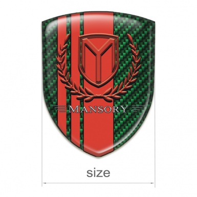 Mansory Silicone Badge Green Carbon red Tapes red Logo 