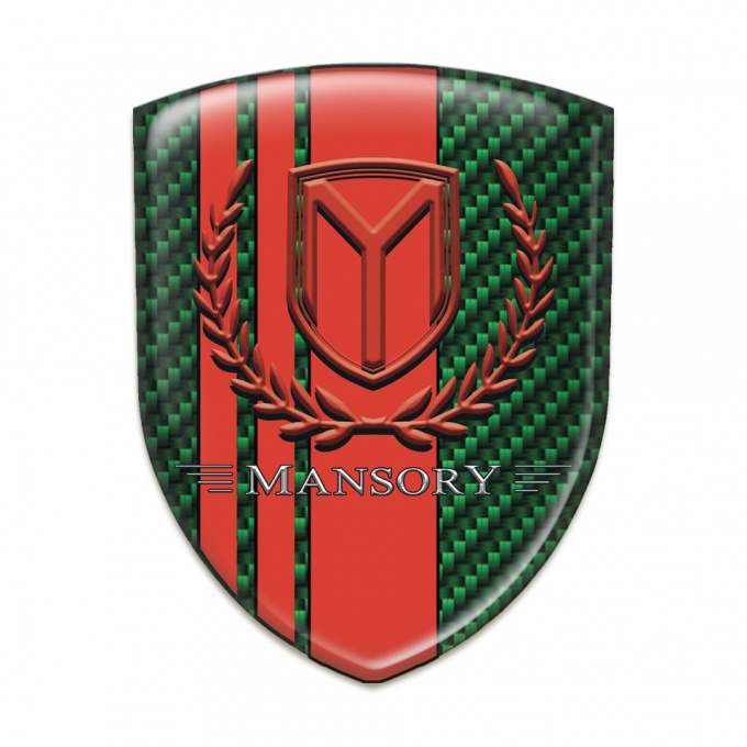 Mansory Silicone Badge Green Carbon red Tapes red Logo 