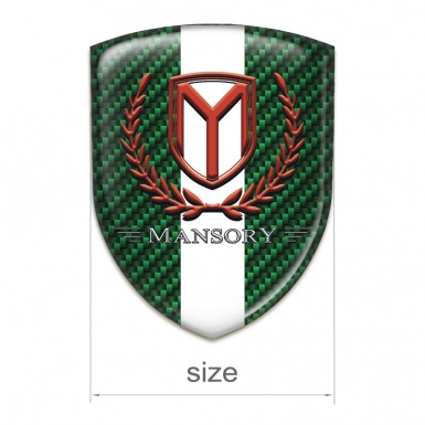 Mansory Car Accessories Badge green carbon with White Tape and Red logo 