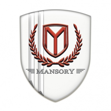 Mansory Car Interior Badge white with Stripes Design 