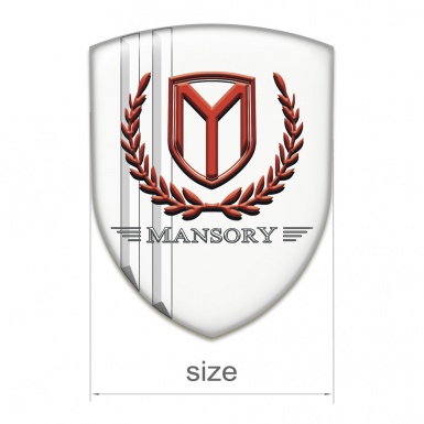 Mansory Car Interior Badge white with Stripes Design 