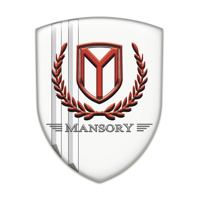 Mansory Car Interior Badge white with Stripes Design 