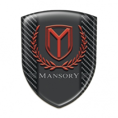 Mansory Self Adhesive Emblem Logo Black carbon Print 