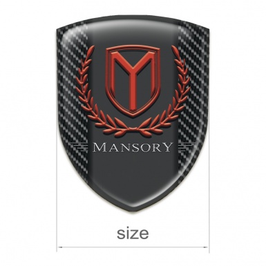 Mansory Self Adhesive Emblem Logo Black carbon Print 