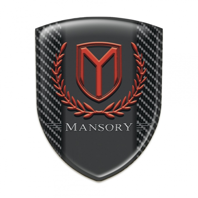 Mansory Self Adhesive Emblem Logo Black carbon Print 
