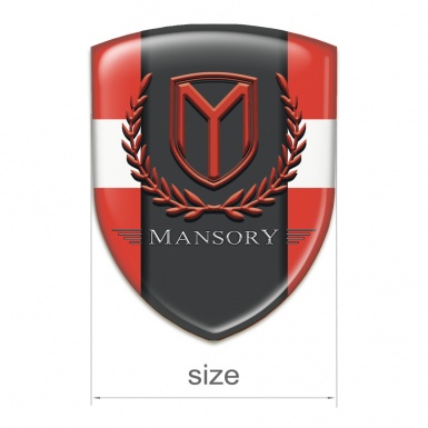 Mansory Car Interior Badge red with White Band Print 
