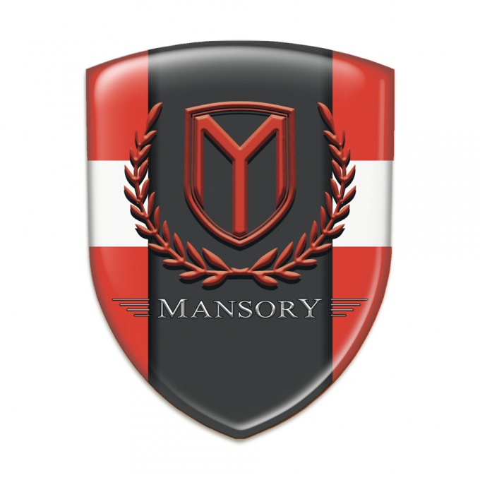 Mansory Car Interior Badge red with White Band Print 