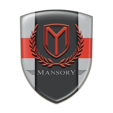Mansory Auto Emblem Grey with Red Band Print 