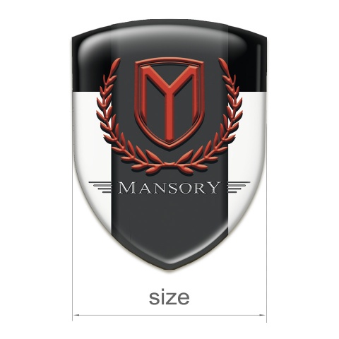 Mansory Silicone Car Decal Badge White Black Print 
