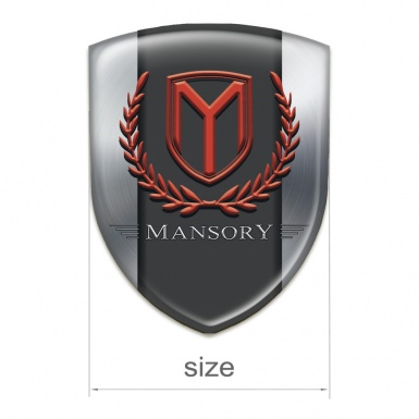 Mansory Emblem Badge Logo Stylish Silver Print 