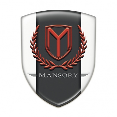 Mansory 3D Gel Emblem White Print 