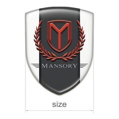Mansory 3D Gel Emblem White Print 