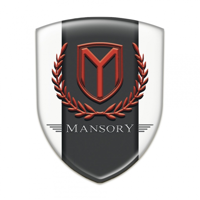 Mansory 3D Gel Emblem White Print 