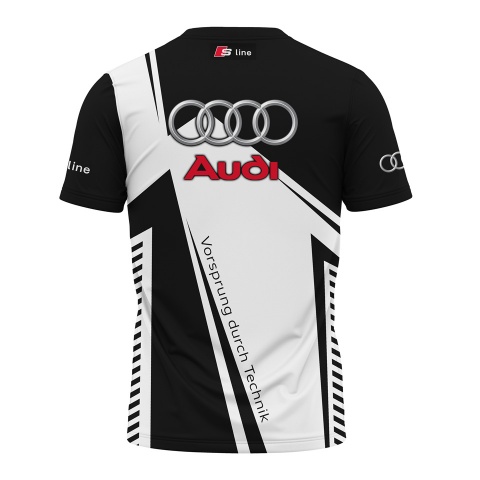 Audi S Line T-shirt Black White