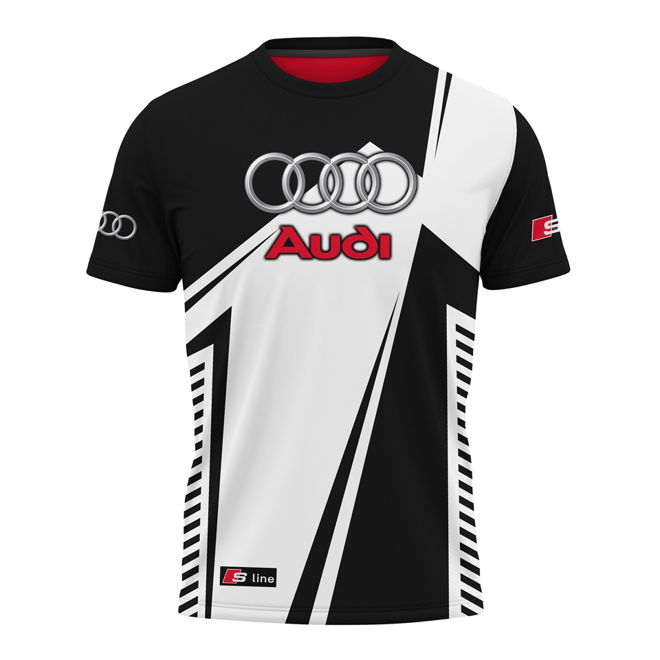 Audi S Line T-shirt Black White, T-shirts, Clothes
