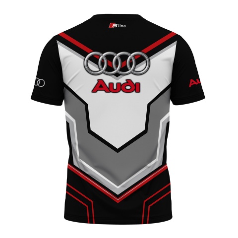 Audi Short Sleeve T-shirt Black White