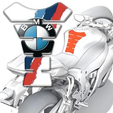 BMW Tank Protector White Nuance base and Classic Logo 