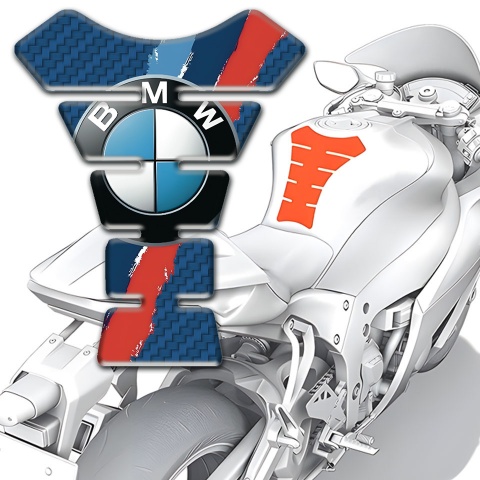 BMW Tank Pad Protector Navy Blue carbon Base Classic Logo 