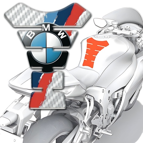 BMW Tank Pad Protector White carbon Design 