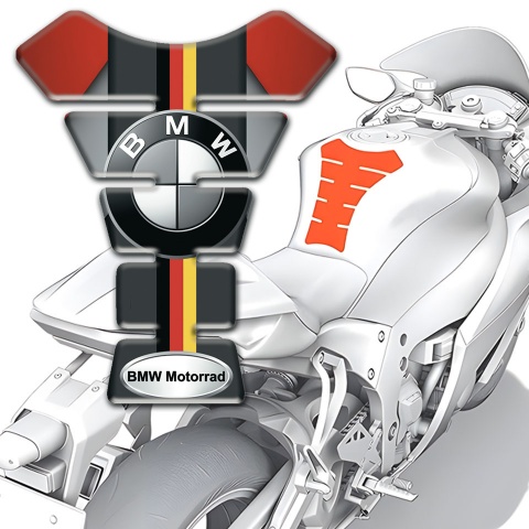 BMW Tank Guard Pads German Flag Style 