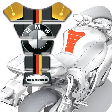 BMW Tank Pad Protector Yelloow Black base German Flag motif 