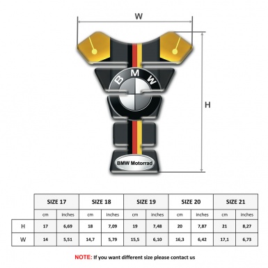 BMW Tank Pad Protector Yelloow Black base German Flag motif 