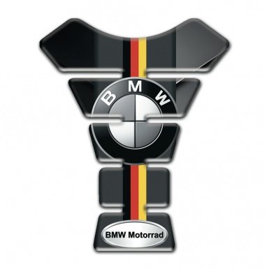 BMW Tank Pad Protector Silicone Sticker Dark base with German Flag Print 